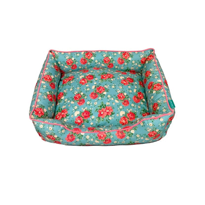 Cozy Vintage Floral Plush Stuffed Dog cat  Bed  20x17 Inch
