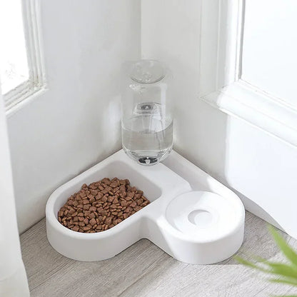 Corner Automatic Feeder Dog Cat Drinking Bowl Large Capacity Dispenser