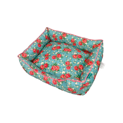 Cozy Vintage Floral Plush Stuffed Dog cat  Bed  20x17 Inch