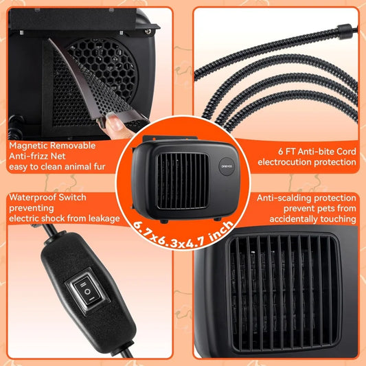 Dog House Heater with Thermostat 6FT Anti Chew Cord and Safe Overheat Protection, 2 Heating Mode (200/40