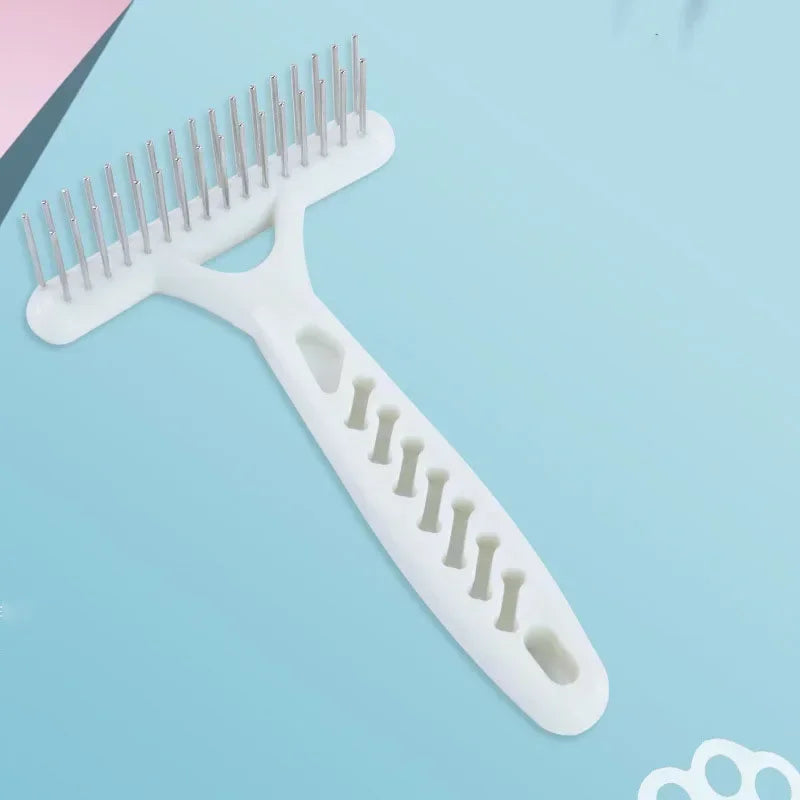 White Rake Comb for Dogs and Cats  Short Long Hair Fur Shedding