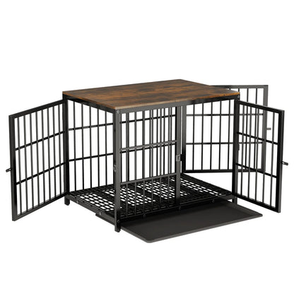 Furniture Style Dog Crate End Table with Three Doors and Removable Tray, for Small Medium Large Dogs various colors