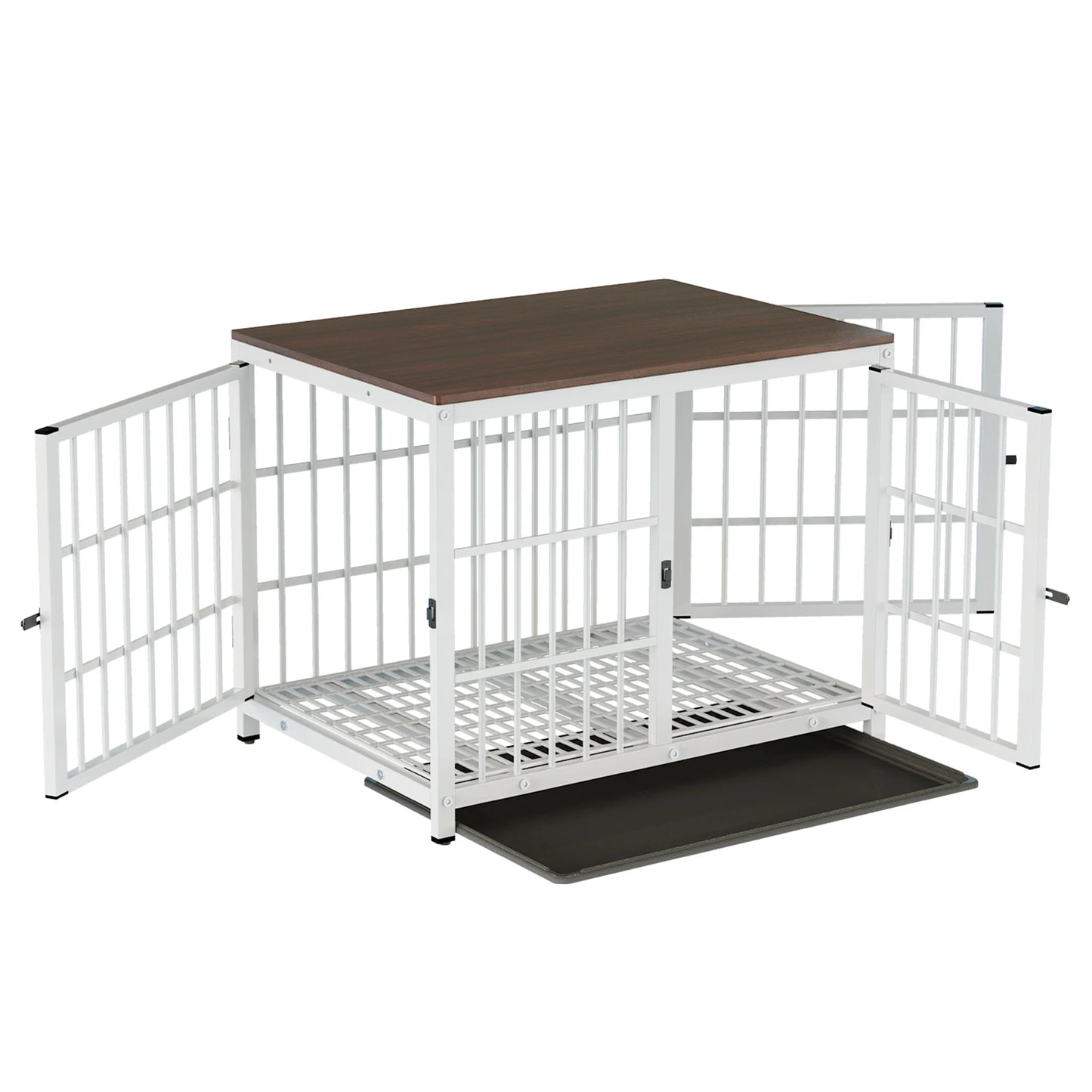 Furniture Style Dog Crate End Table with Three Doors and Removable Tray, for Small Medium Large Dogs various colors