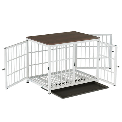 Furniture Style Dog Crate End Table with Three Doors and Removable Tray, for Small Medium Large Dogs various colors
