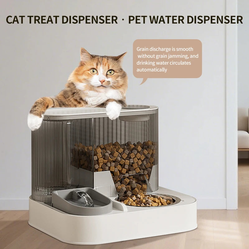 Automatic Cat Feeder with Pet Bowl, Water Dispenser