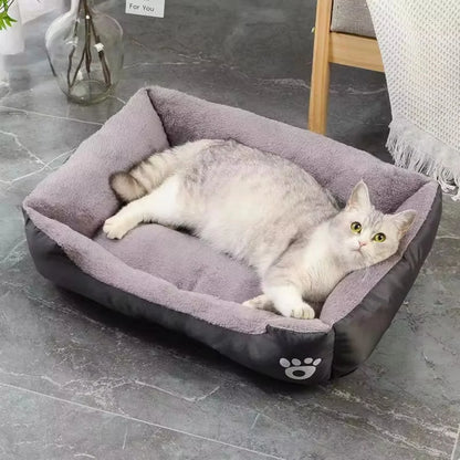Color Square Winter Soft Warm Waterproof Bed for cats and dogs