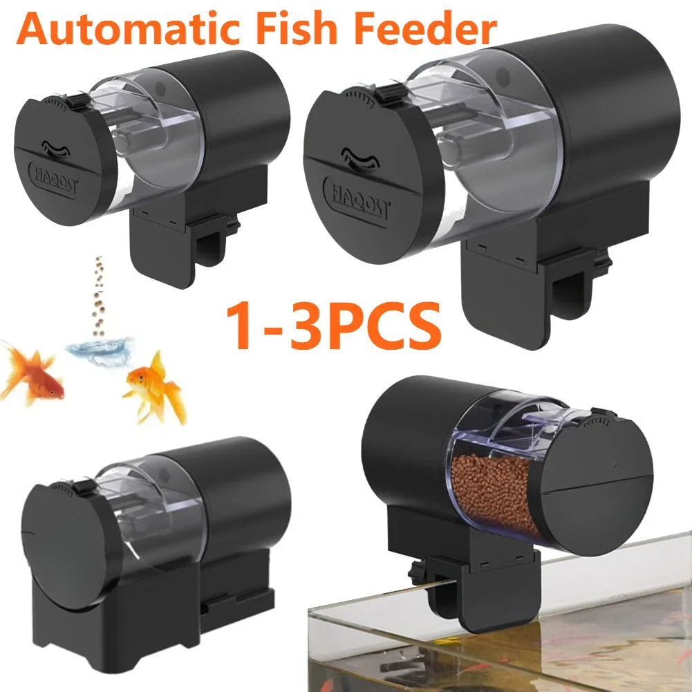 1-3PCS Automatic  Aquarium Fish Food Dispenser 100ML