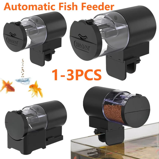 1-3PCS Automatic  Aquarium Fish Food Dispenser 100ML