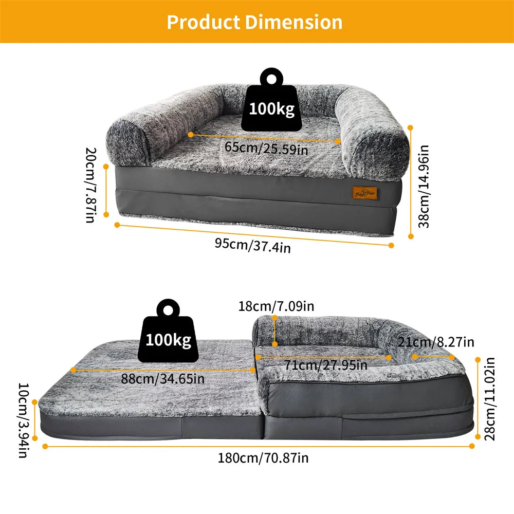 Foldable Human Large Dog Bed Washable Waterproof