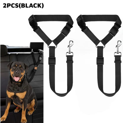 2 Sets of Car Seat Belts for Dogs and cats   Elastic and Durable Travel Safety Belt Tether    Universal for Cars and Trucks