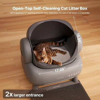 M1 Open-Top Self Cleaning Cat Litter Box,