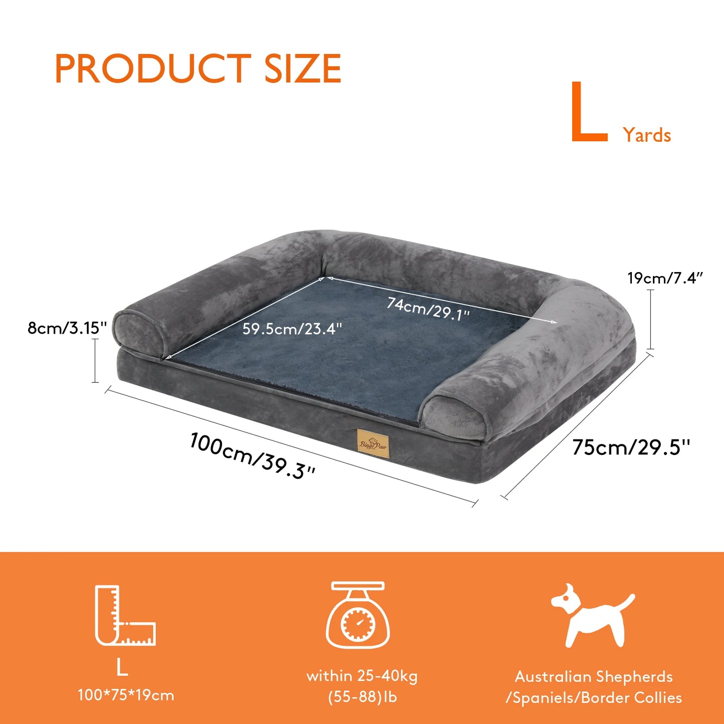 Dog Bed Extra Large Orthopedic Mattress Cushion with Removable Washable Cover