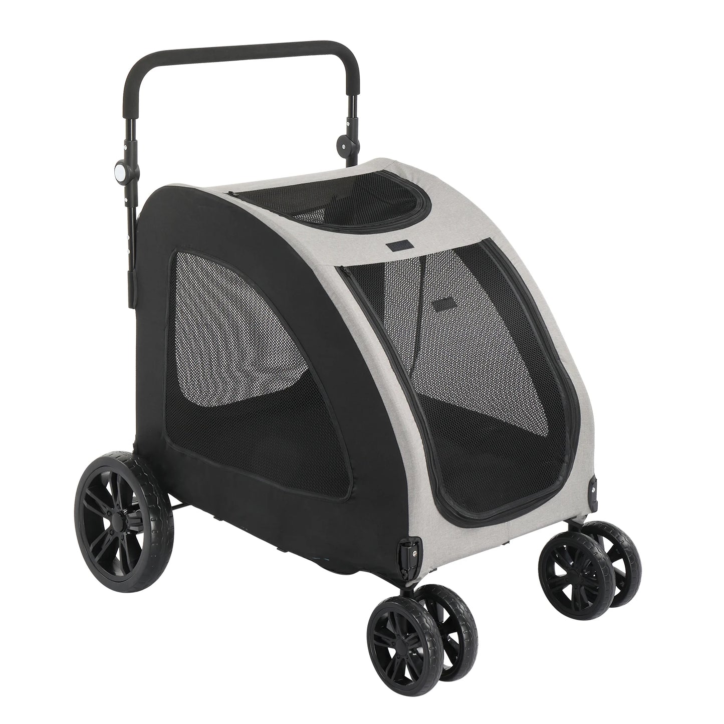 Medium Large Adjustable Handle Stroller Grey Foldable