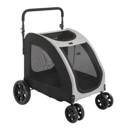 Medium Large Adjustable Handle Stroller Grey Foldable