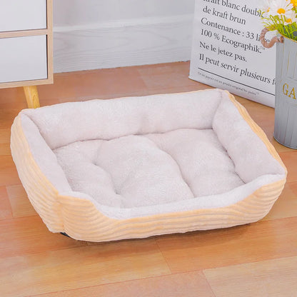 Color Square Winter Soft Warm Waterproof Bed for cats and dogs