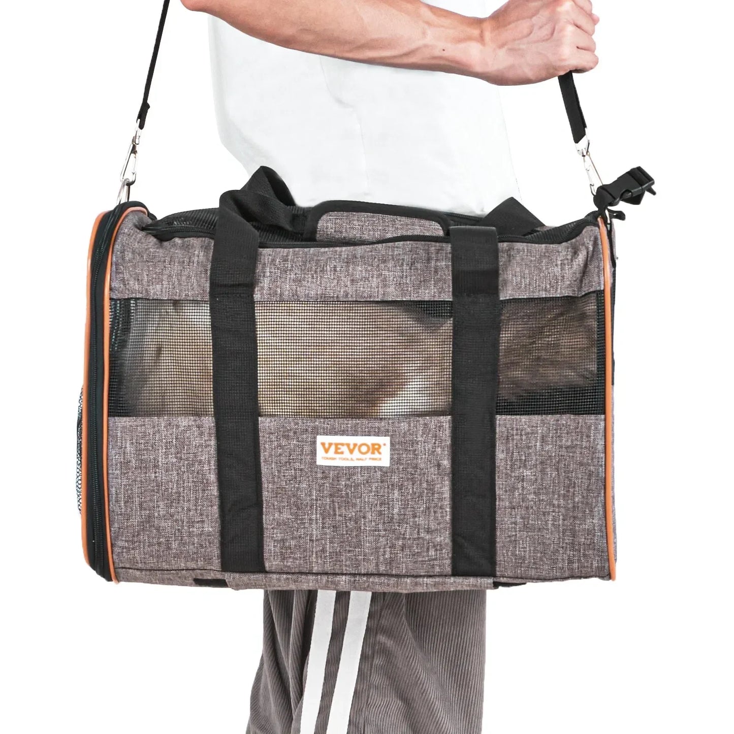 Airline Approved Rolling Pet Carrier with Telescopic Handle and Shoulder Strap
