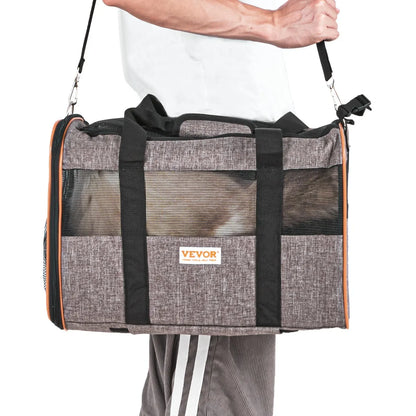 Airline Approved Rolling Pet Carrier with Telescopic Handle and Shoulder Strap