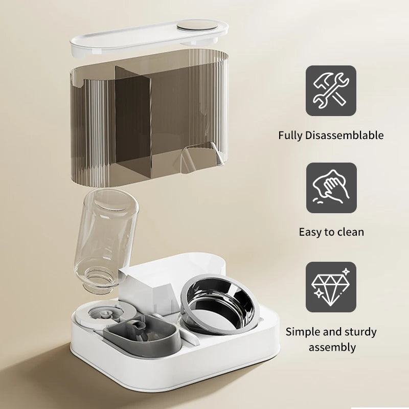 Automatic Cat Feeder with Pet Bowl, Water Dispenser