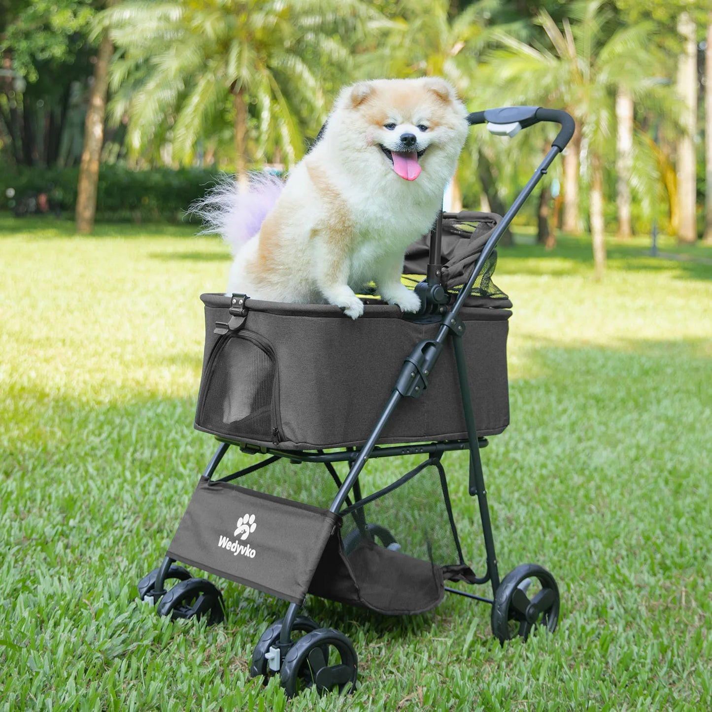 Luxury Pet Stroller Light Cup Holder Design Four-wheeled various colors