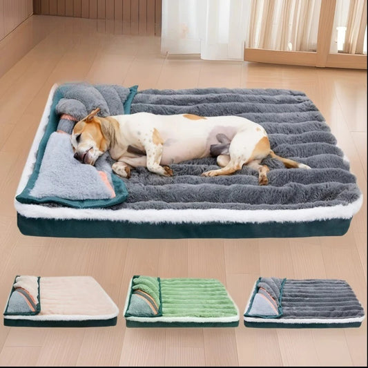 Winter Dogs Sleeping Bed Fleece Blanket Detachable. Various colors