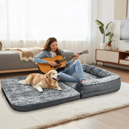 Foldable Human Large Dog Bed Washable Waterproof