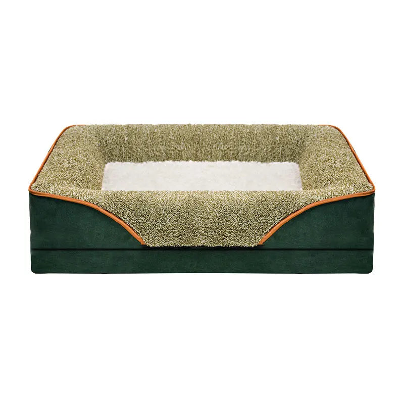 An oversized dog bed removable washable cover with raised edges,