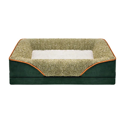 An oversized dog bed removable washable cover with raised edges,