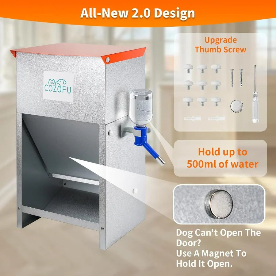 Automatic Gravity Feeder with Water Bowl