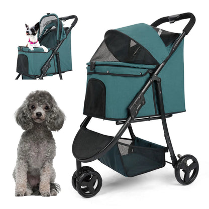 Pet Stroller Bag Travel Car Foldable 300lbs  Dogs Cat ,3 Wheels
