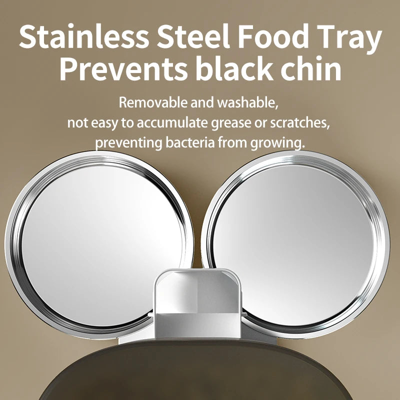 PAPIFEED cat double bowl smart automatic feeder wifi timer dosing