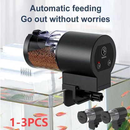 1-3PCS Automatic  Aquarium Fish Food Dispenser 100ML