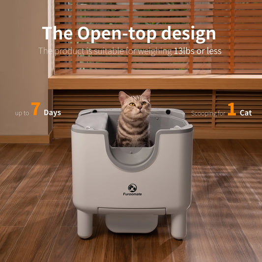 Self-Cleaning  - Open Top Automatic Cat Litter Box with Odor Control