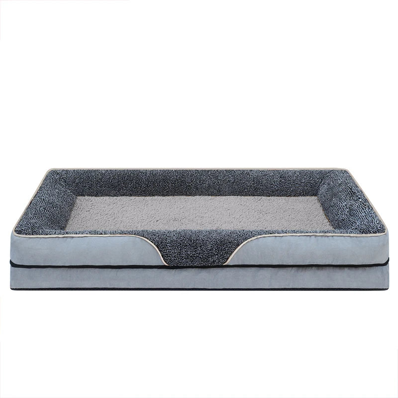 An oversized dog bed removable washable cover with raised edges,
