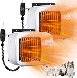Dog House Heater with Thermostat 6FT Anti Chew Cord and Safe Overheat Protection, 2 Heating Mode (200/40