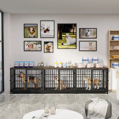 Furniture Style Dog Crate End Table with Three Doors and Removable Tray, for Small Medium Large Dogs various colors