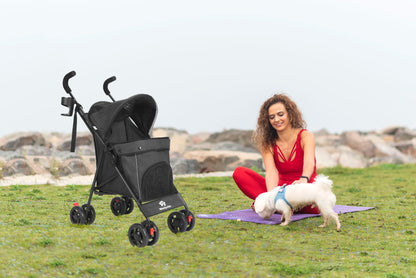 Stroller 4 Wheels Rotate with Brakes Storage for Dogs Cats various colors