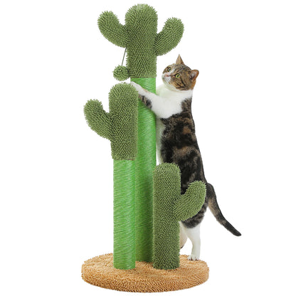 Cactus Cat Scratching Post for Indoor with 3 Sisal Scratching Poles
