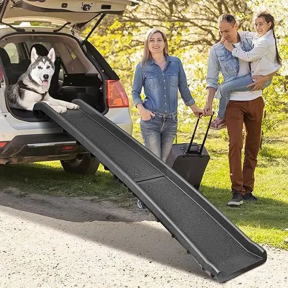 Folding Dog Ramp Truck SUVs 62 InchesNon Slip with Raised Siderails