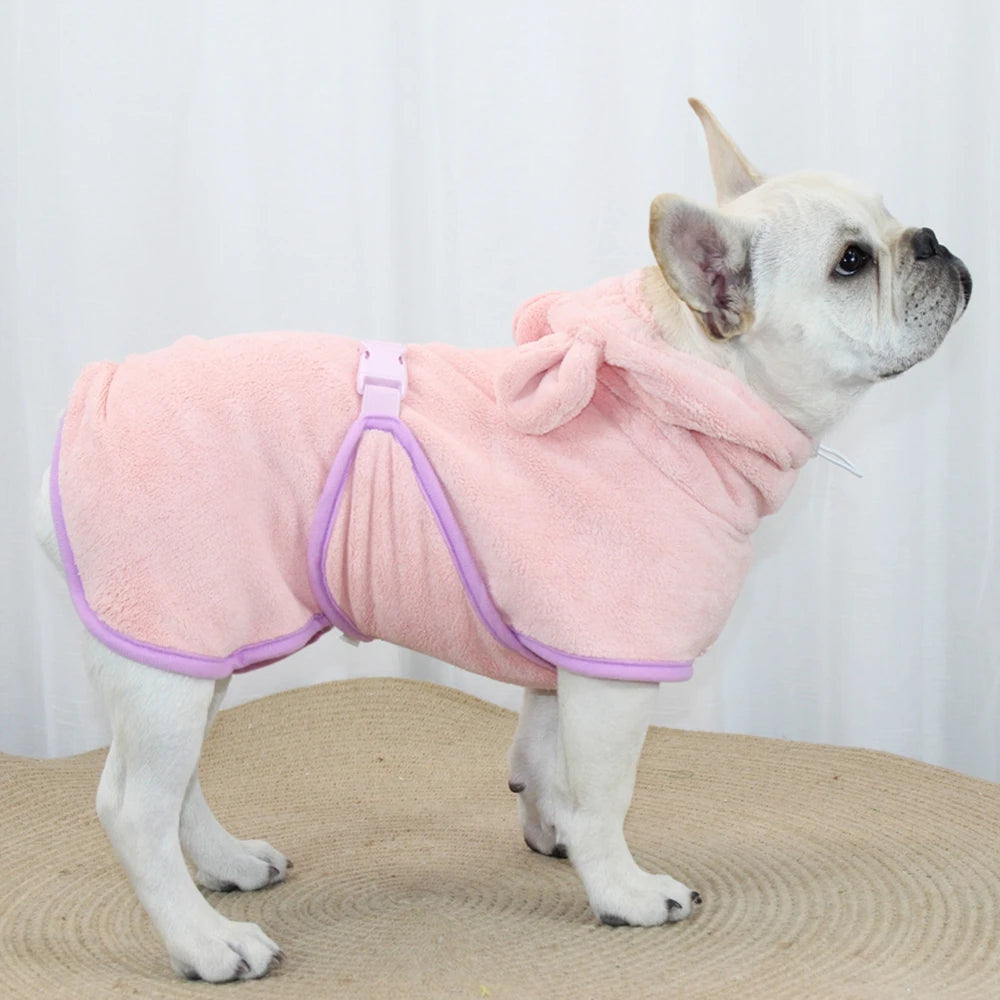 Microfiber Absorbent Beach Towel For Dogs Cats  Fast Drying Hooded Jacket. Various colors