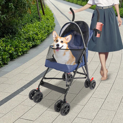 Lightweight Foldable Pet Stroller for Small Medium Dogs cats