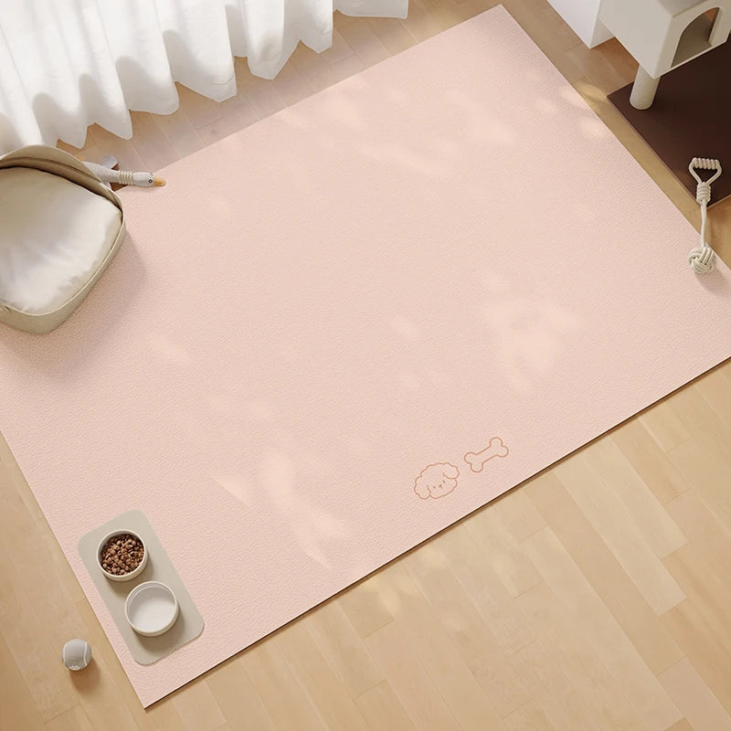 Simple Solid-Color Pet Bowl Mat, Strong Water Absorption, Anti-Slip, Cat And Dog Scratch-Resistant