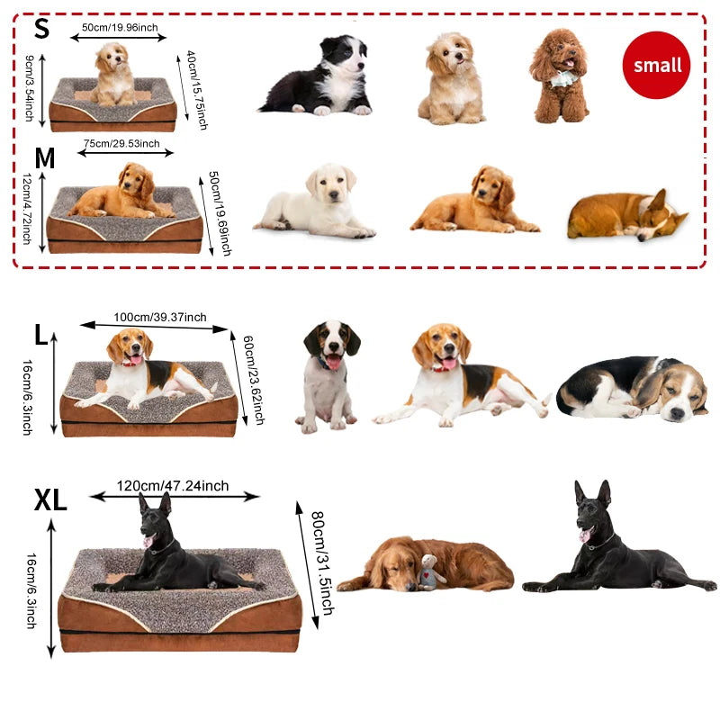 An oversized dog bed removable washable cover with raised edges,