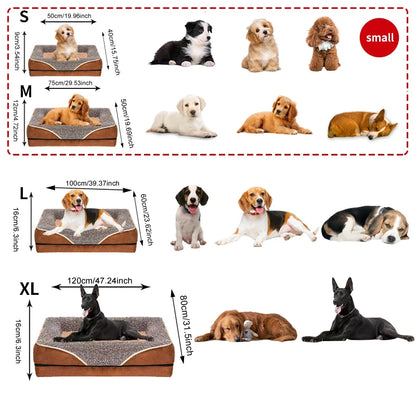An oversized dog bed removable washable cover with raised edges,