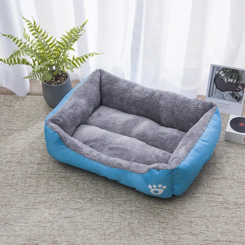 Color Square Winter Soft Warm Waterproof Bed for cats and dogs