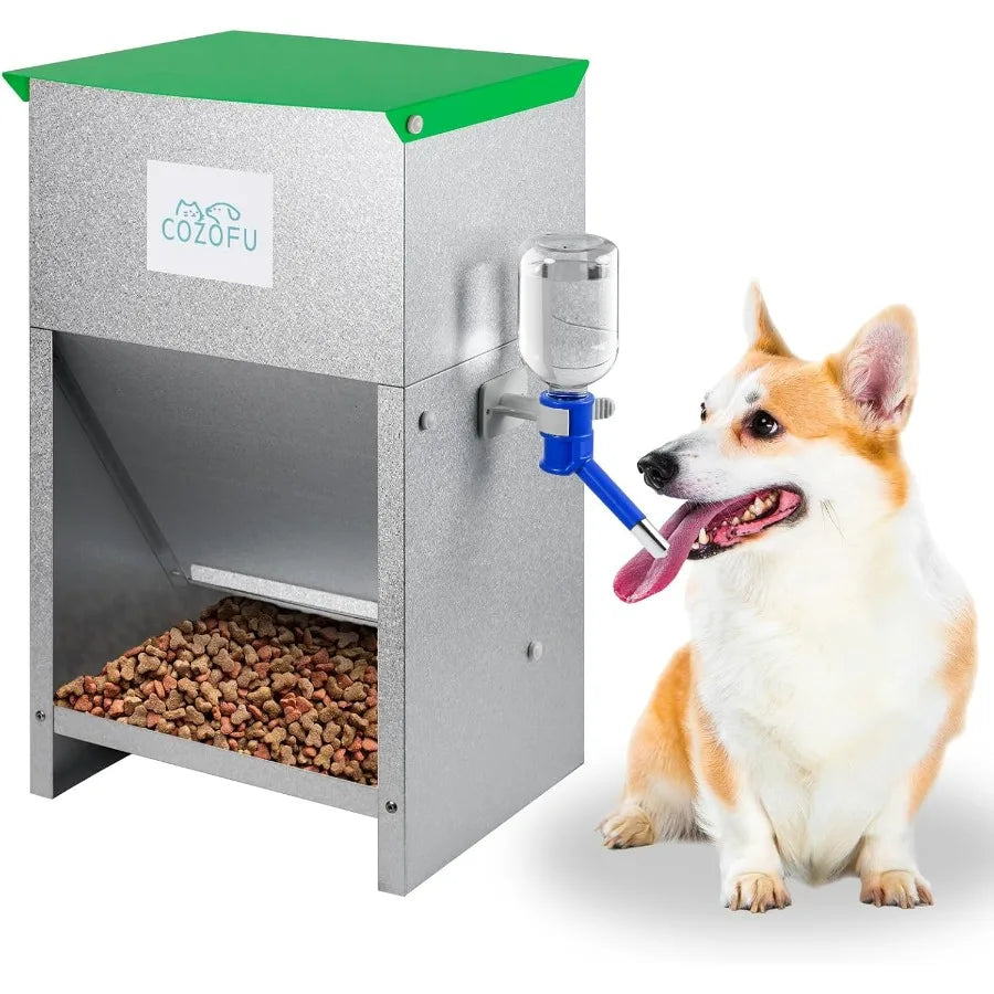 Automatic Gravity Feeder with Water Bowl