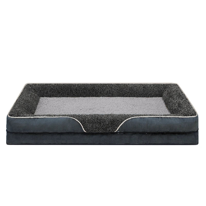 An oversized dog bed removable washable cover with raised edges,