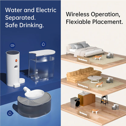 Smart Pet Water Dispenser Wireless  Rechargeable