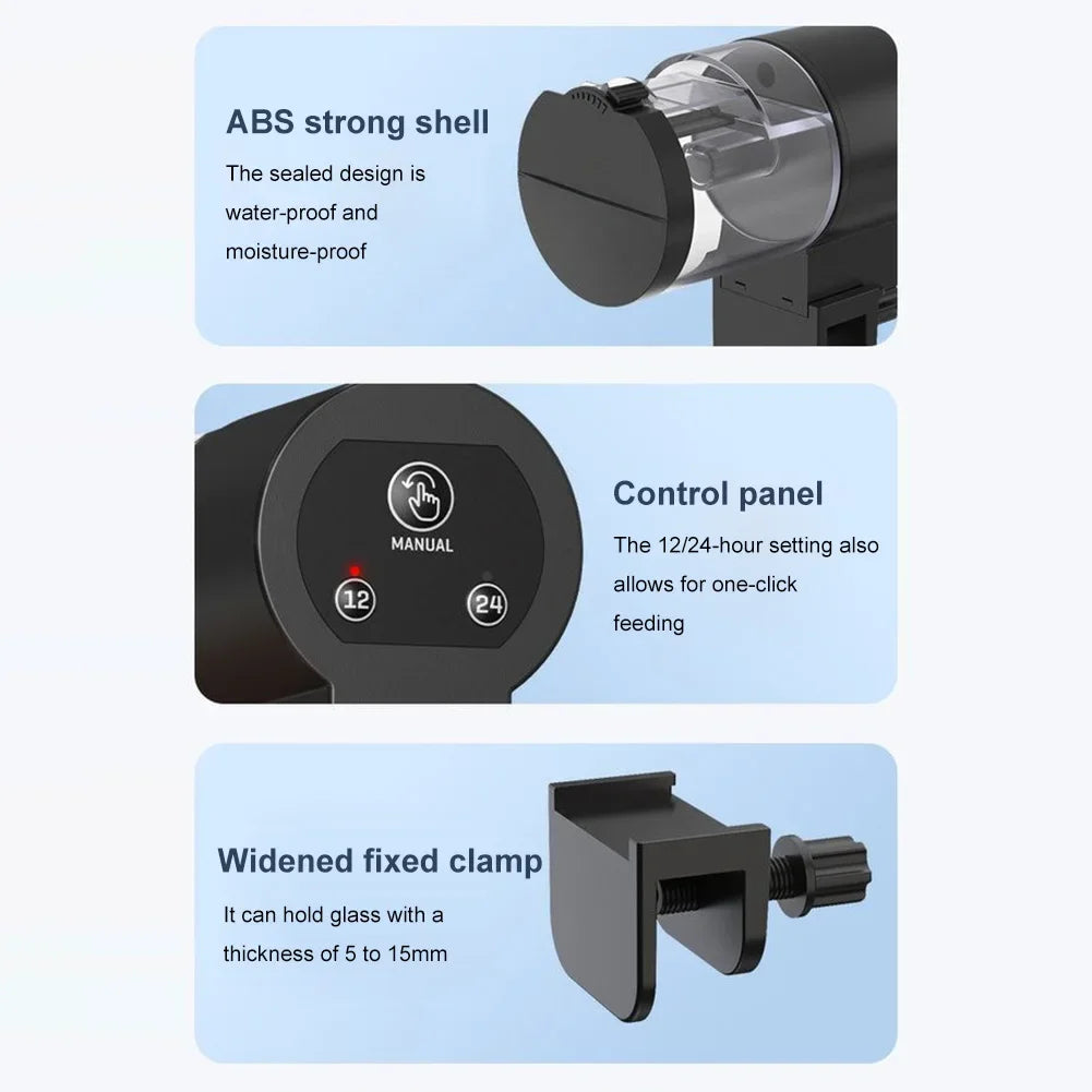 1-3PCS Automatic  Aquarium Fish Food Dispenser 100ML