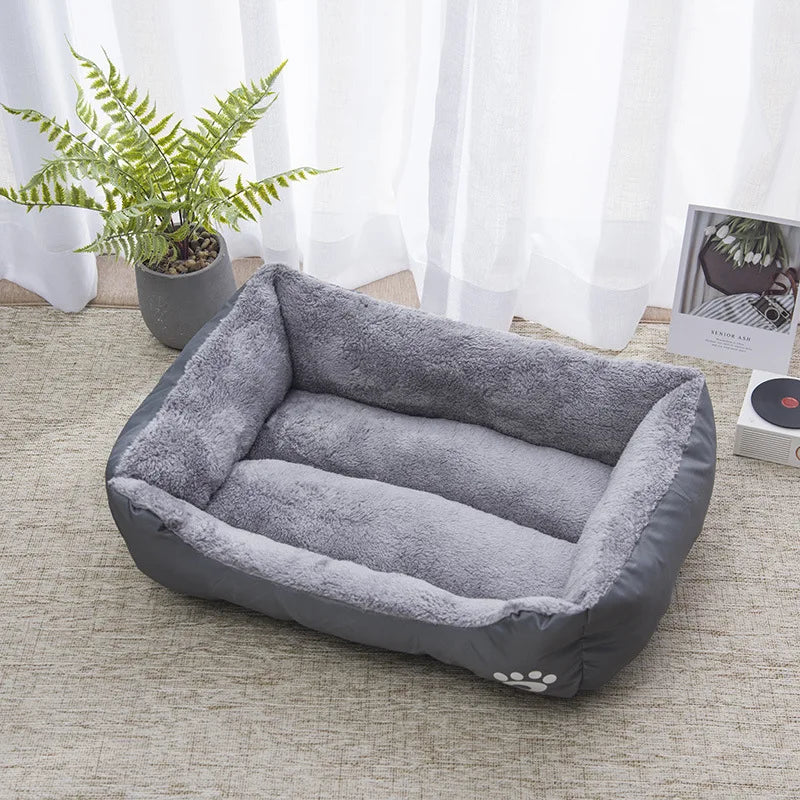 Color Square Winter Soft Warm Waterproof Bed for cats and dogs