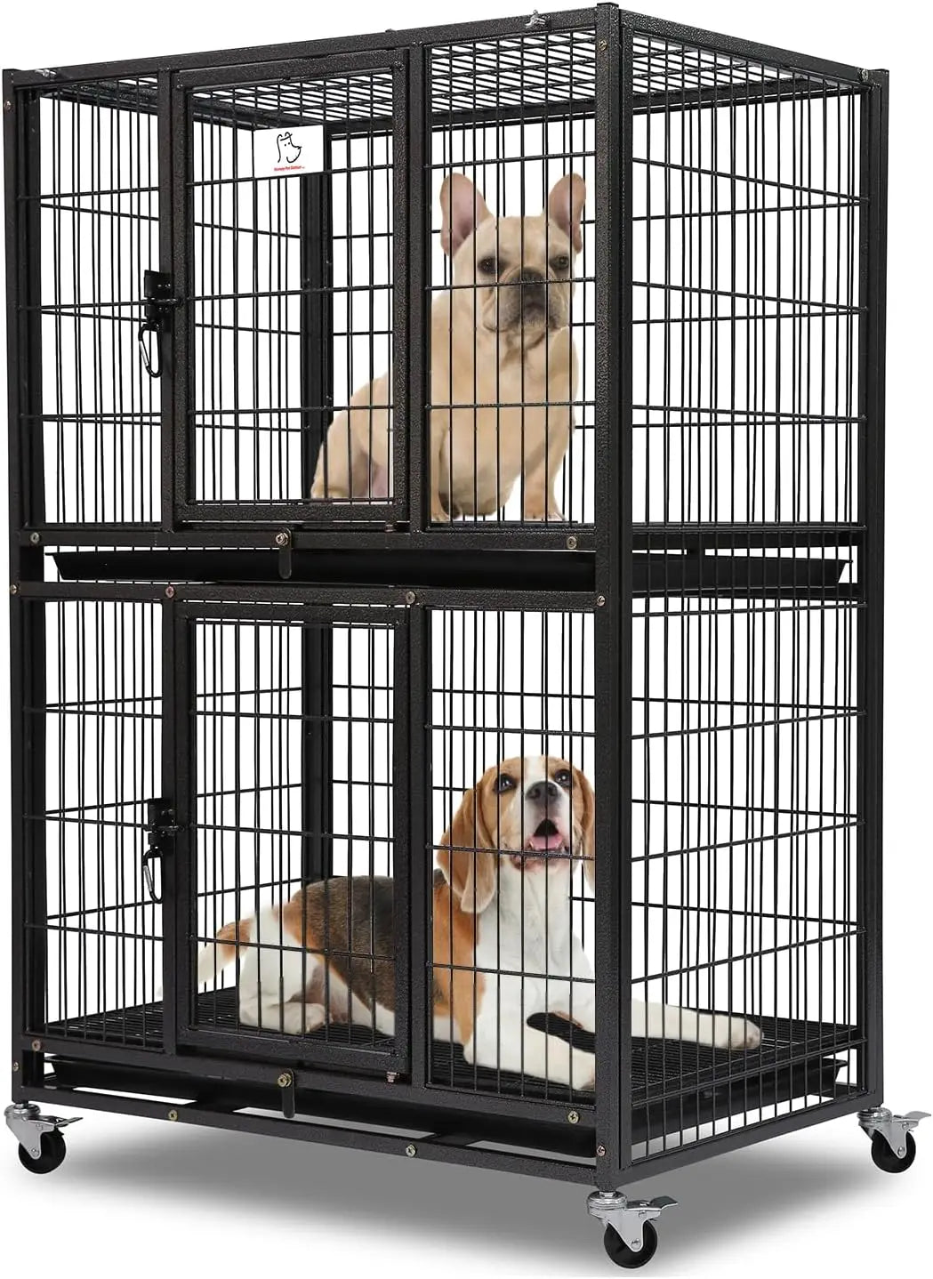 Pet 31" Stackable Dog Crate, Heavy Duty with Lockable Wheels,